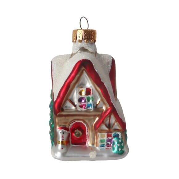 3 Christmas Ornaments Snowman Cupcake House Glass Tree Ornament - Picture 3 of 5